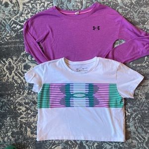 Girls Small UnderArmour Long sleeve and T-Shirt